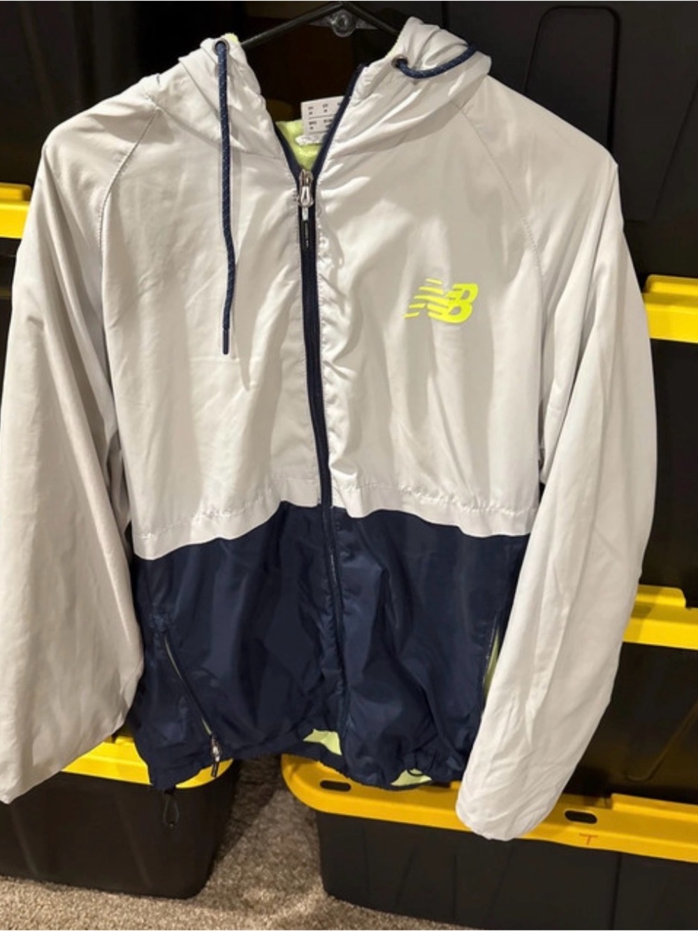 New Balance Gray Jacket with Neon Yellow Lining